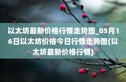 以太坊最新价格行情走势图_05月16日以太坊价格今日行情走势图(以太坊最新价格行情)