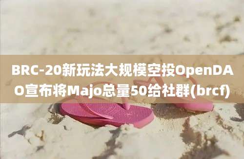 BRC-20新玩法大规模空投OpenDAO宣布将Majo总量50给社群(brcf)